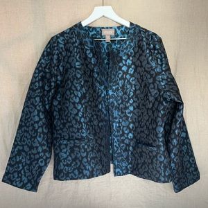 Chico’s Metallic Leopard Print Jacket | Size 3